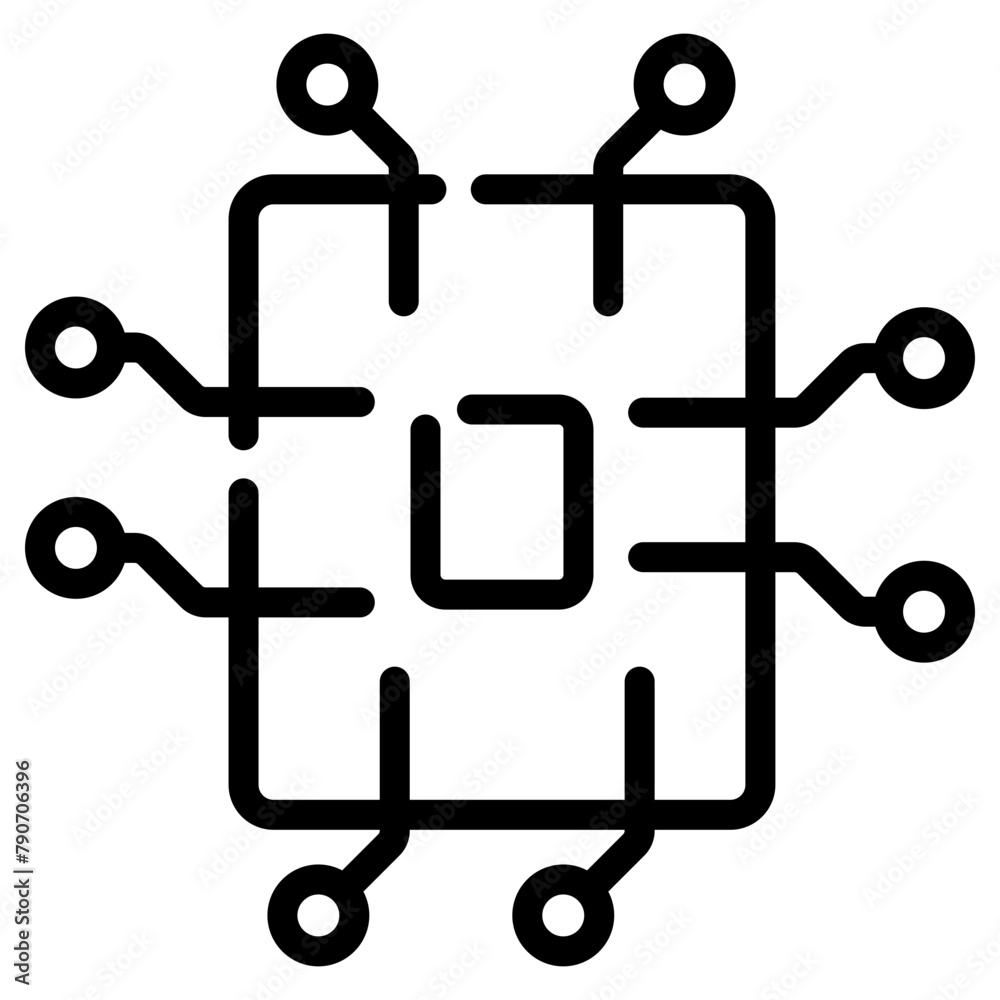 processor and chip vector icon outline style. perfect use for logo, presentation, website, and more. modern icon design line style processor and chip vector icon outline style. perfect use for logo, presentation, website, and more. modern icon design line style