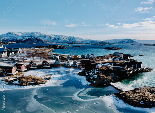 Aerial view of Sommarøy outside Tromsø in Northern Norway