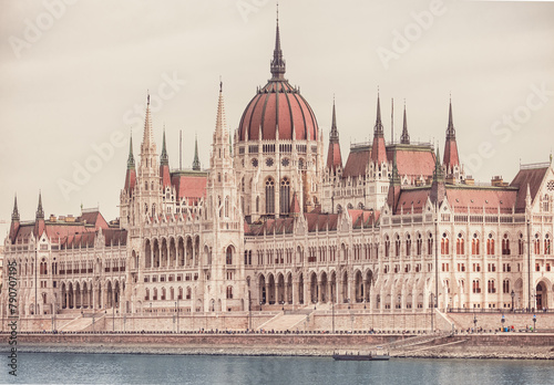 Budapest, Hungary: facade of the Hungarian parliament building