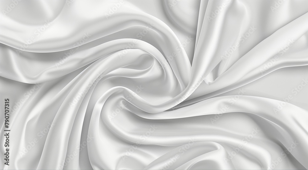 Fototapeta premium The luxury of white fabric texture background.Closeup of rippled white silk fabric.Abstract white cloth. Cloth soft wave. Creases of satin, silk, and cotton
