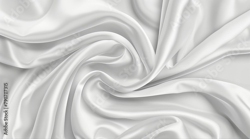 The luxury of white fabric texture background.Closeup of rippled white silk fabric.Abstract white cloth. Cloth soft wave. Creases of satin, silk, and cotton