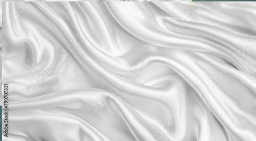 The luxury of white fabric texture background.Closeup of rippled white silk fabric.Abstract white cloth. Cloth soft wave. Creases of satin, silk, and cotton