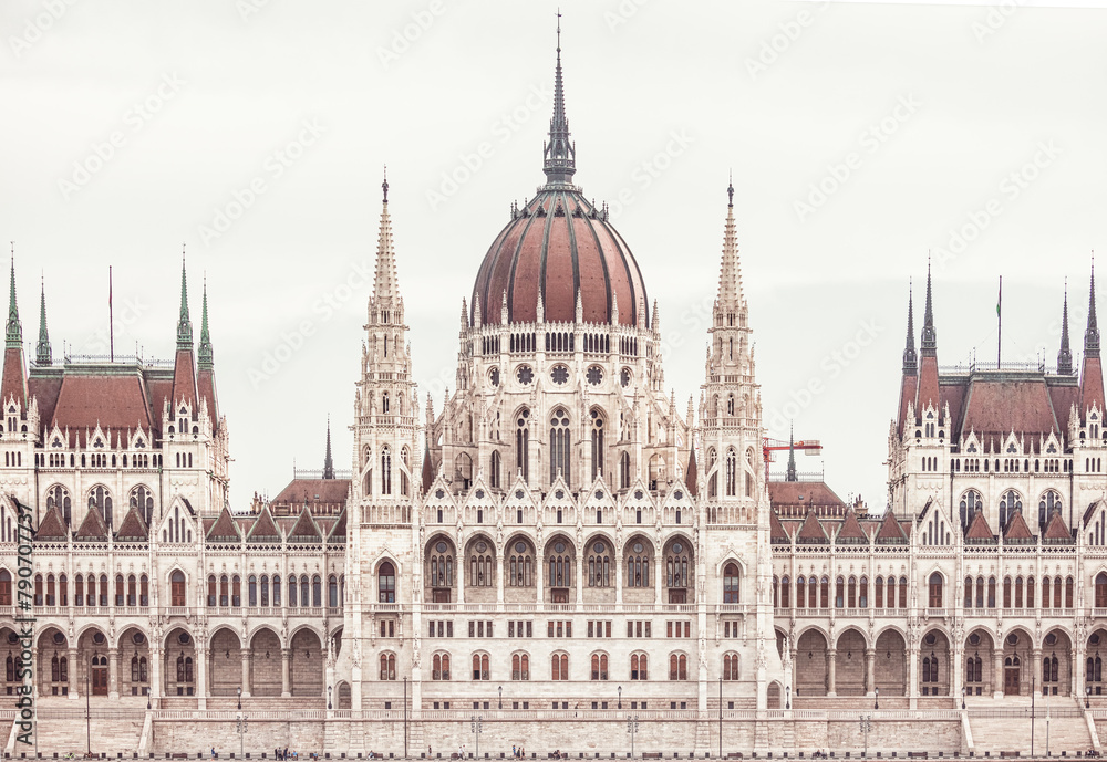 Budapest, Hungary: facade of the Hungarian parliament building