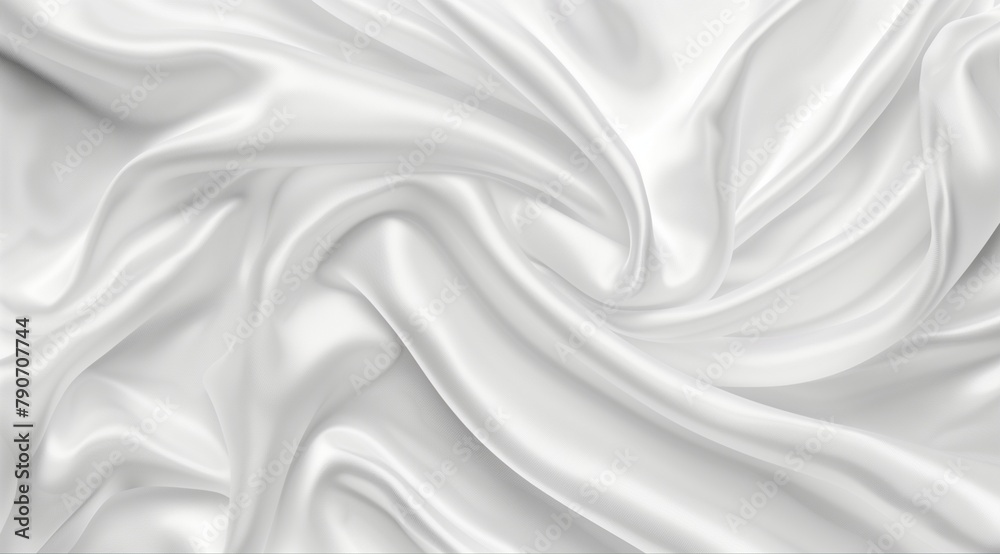 Fototapeta premium The luxury of white fabric texture background.Closeup of rippled white silk fabric.Abstract white cloth. Cloth soft wave. Creases of satin, silk, and cotton