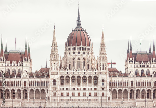 Budapest, Hungary: facade of the Hungarian parliament building
