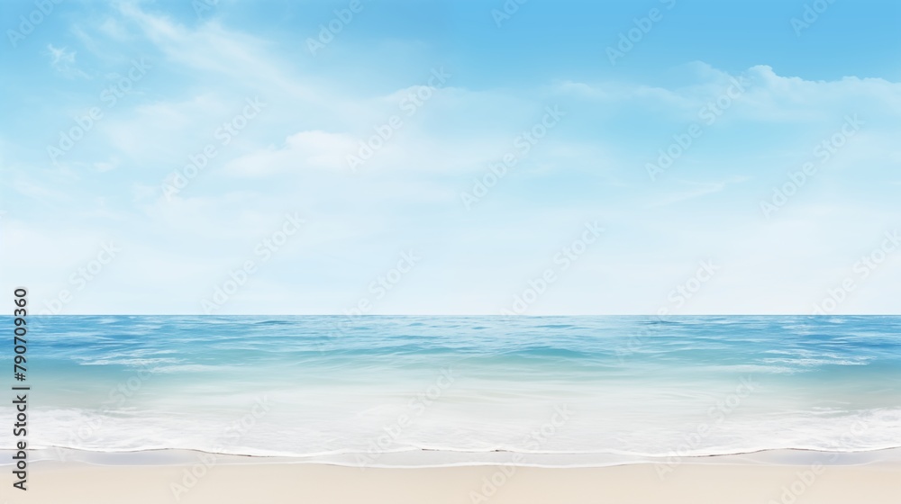Picturesque Beach Scene with Calm Waves and Clear Blue Sky