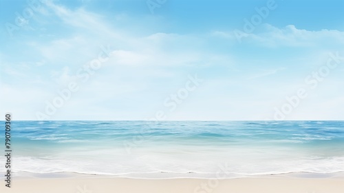 Picturesque Beach Scene with Calm Waves and Clear Blue Sky