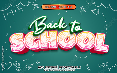 3d back to school kids text effect design