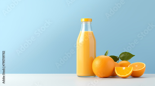 Orange juice bottle commercial shot