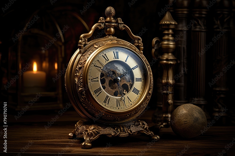 A haunted clock striking midnight. A haunted clock striking midnight.
