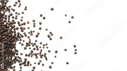 Black pepper on isolated background