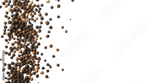 Black pepper on isolated background