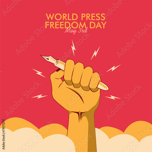 world press freedom day poster template vector
