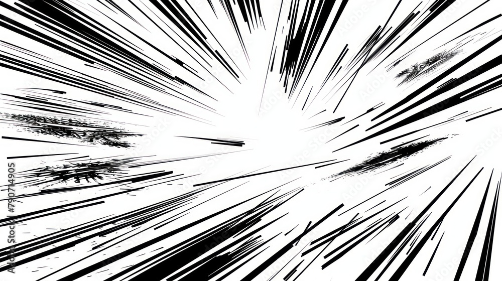 Obraz premium Comic Speed ​​Lines Collection. Dynamic Lines Or Rays