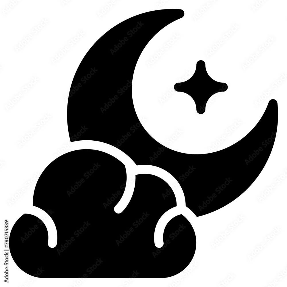 Crescent Solid Icon Crescent Solid Icon