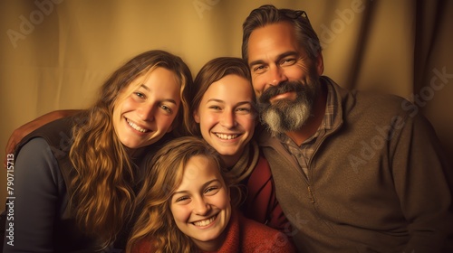 Family Portrait Write a heartwarming story about a man featured in a stock photo with his family Explore themes of love, connection, and the importance of family bonds as they share special moments to