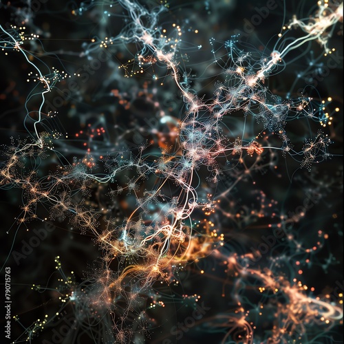 Neurons firing in a neural network photo