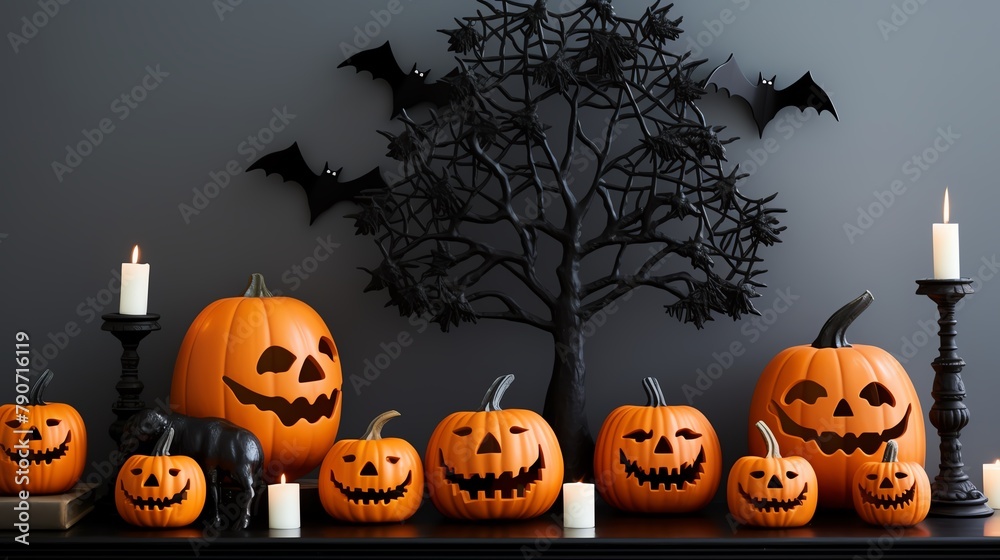 DIY Halloween Decorations for the Home Provide easytofollow tutorials for making cute Halloween decorations to spruce up the home From paper bat garlands to googlyeyed monster wreaths, these crafts wi - obrazy, fototapety, plakaty 