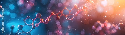 3D illustration of a DNA double helix photo