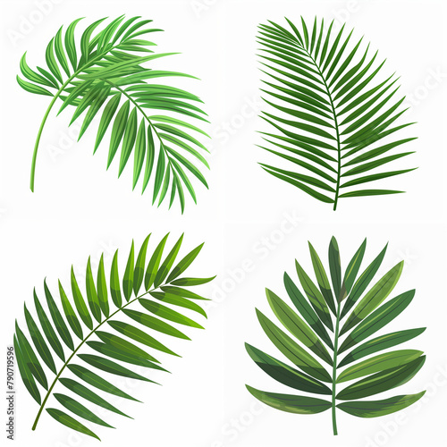 Collection of green foliage, botanical illustration, hand-painted, varying in shade from sage to emerald, bringing depth and contrast. The leaves range from elongated, pointed shapes to rounder