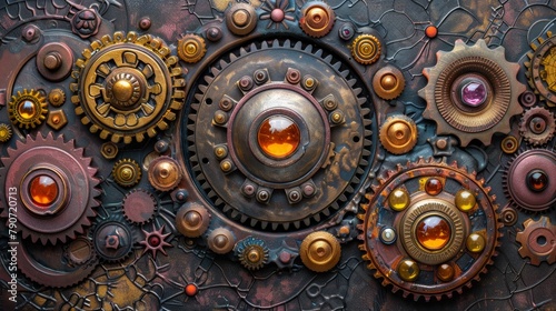 Complex Gears and Cogs Steampunk Machinery
