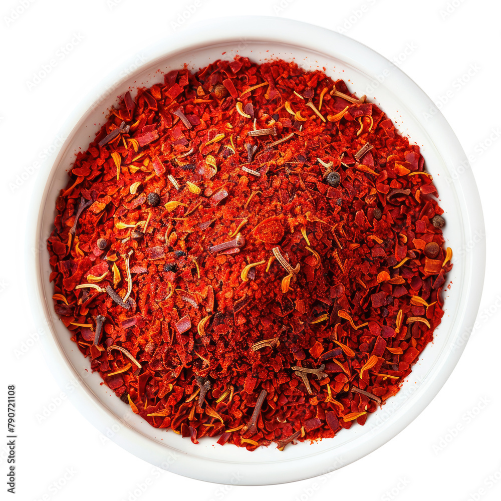 A bowl of spices top view isolated on transparent background Remove png, Clipping Path, pen tool A bowl of spices top view isolated on transparent background Remove png, Clipping Path, pen tool