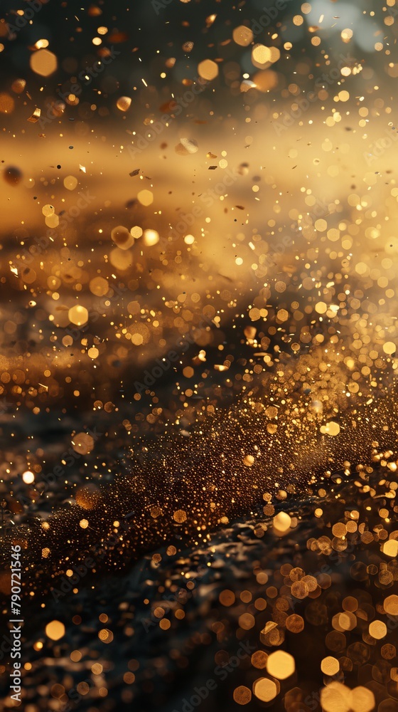 A photo of a gold background with a lot of glitter