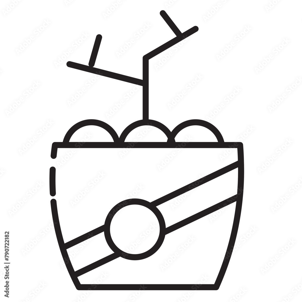 Flower Plant Pot Line Icon Flower Plant Pot Line Icon
