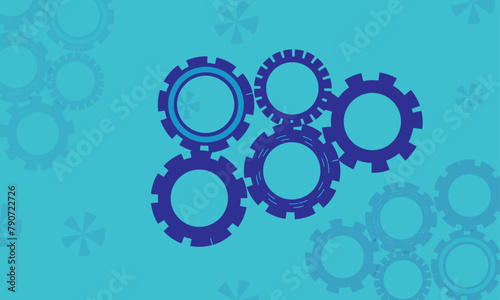 Vectors Businessman drawing connecting gears on chalkboard. Initiate productivity and efficiency working process concept background.