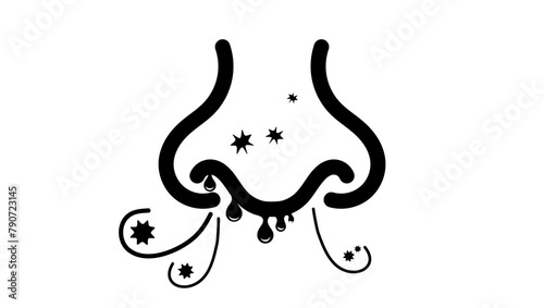 Allergy emblem, black isolated silhouette