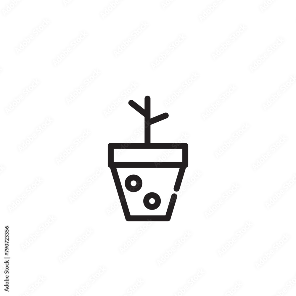 Nature Plant Pot Line Icon Nature Plant Pot Line Icon