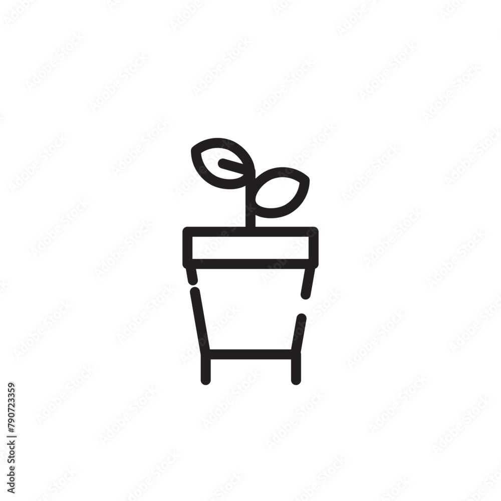 Nature Plant Pot Line Icon