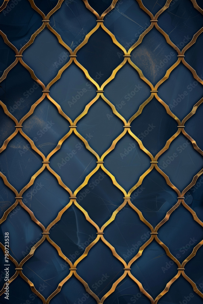 Abstract elegant geometric dark blue and gold pattern for background 