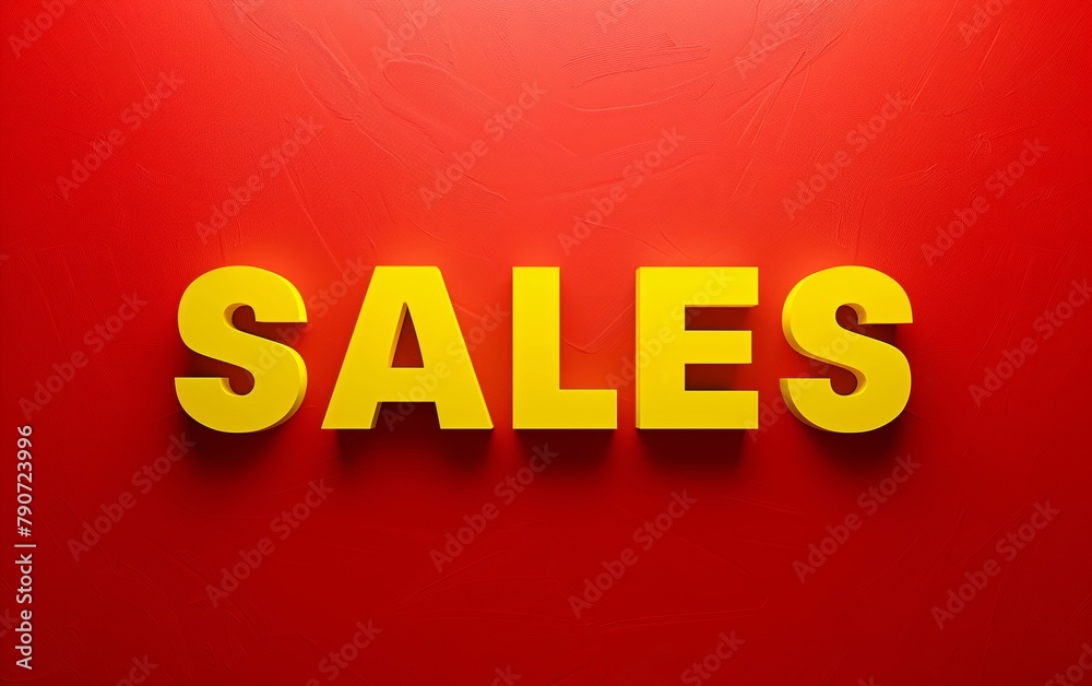 Simple 'Sales' Inscription on a red color Background - Discount Events, Seasonal Sales, Commercial Advertising - Retail, Marketing