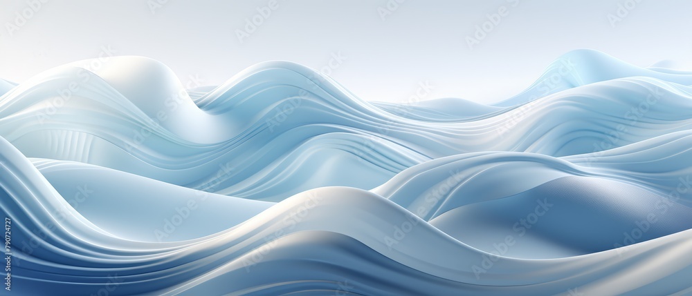 Soft-textured waves in a 3D illustration, conveying energy in a minimal style Soft-textured waves in a 3D illustration, conveying energy in a minimal style