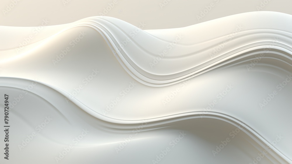 Obraz premium Soft undulating 3D waves in a minimalist modern aesthetic