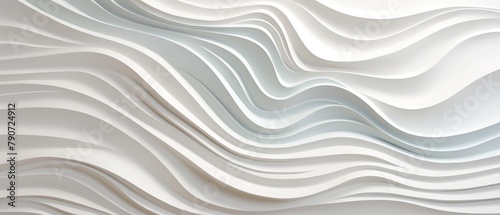 Soft modern waves in a minimalist 3D art form, subtle and serene