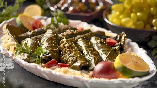 authenic dishes from grape leaf photo