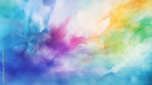 Abstract Colorful Watercolor Background with Smooth Waves and Gradient