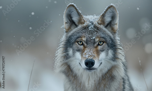 Majestic Wolf in a Snowy Environment Captures the Essence of Wilderness © slonme