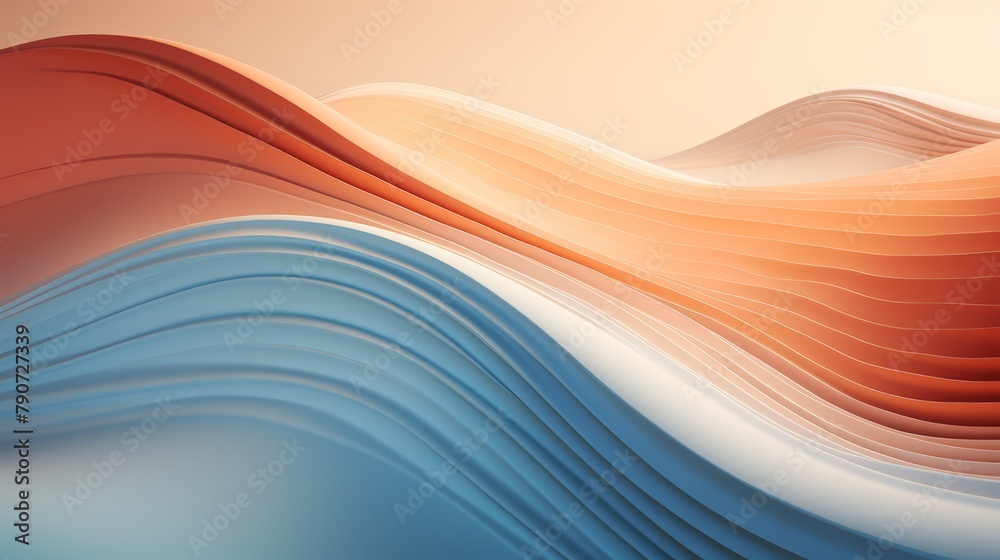 Soft waves flowing in a minimal 3D modern illustration, gentle and subtle Soft waves flowing in a minimal 3D modern illustration, gentle and subtle