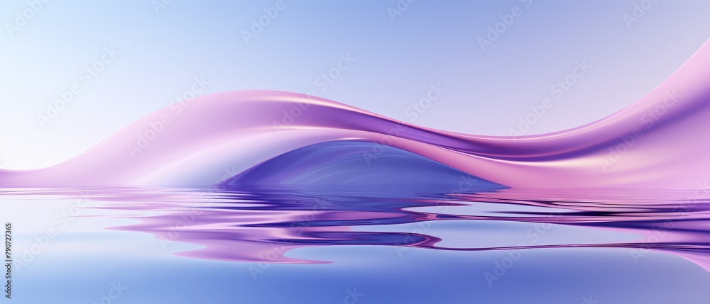 Soft waves on a reflective water surface, minimal 3D illustration, Soft waves on a reflective water surface, minimal 3D illustration,