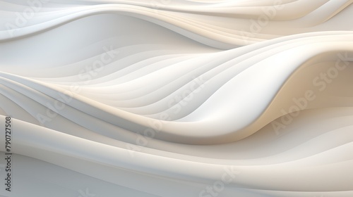 Subtle flow of soft waves in a minimalistic 3D modern art