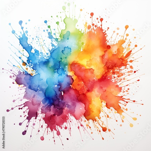 Vibrant and Colorful Abstract Watercolor Paint Splatter Artwork © Miva