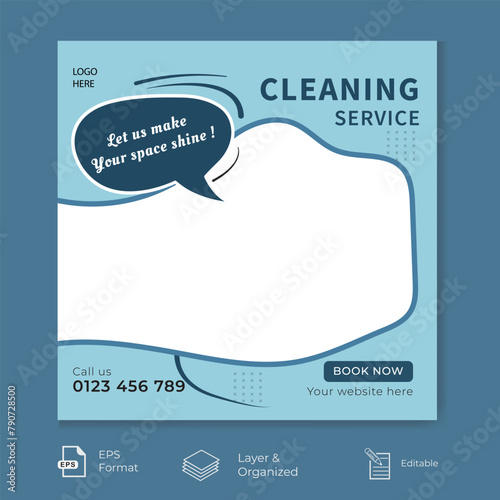 Cleaning house social media post template.