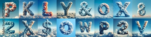 Cloud lettering. AI generated illustration