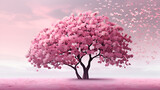  Pink Cherry Blossom Tree Delicate Floral Beauty background and wallpaper , Beautiful cherry blossom sakura tree on pink background
 