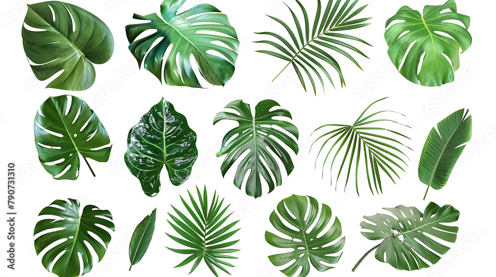collection of green and tropical monstera palms collection of green and tropical monstera palms