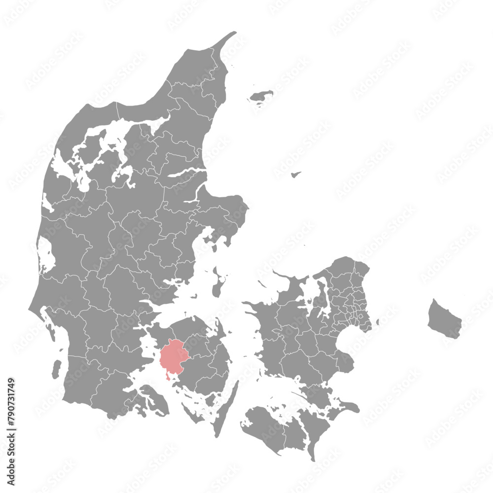 Fototapeta premium Assens Municipality map, administrative division of Denmark. Vector illustration.