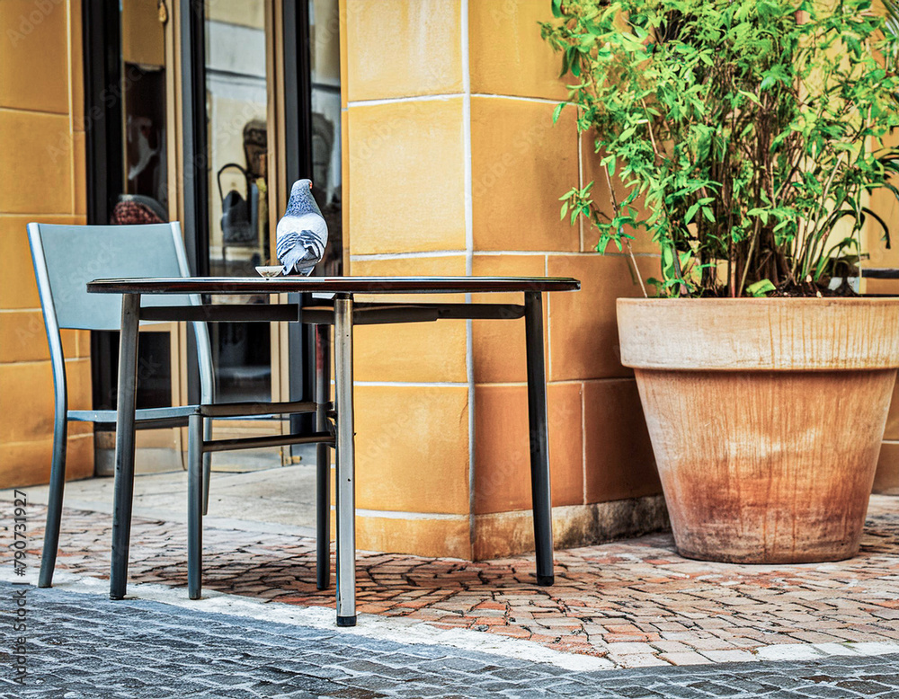 Image of an open café. Image of an open café.